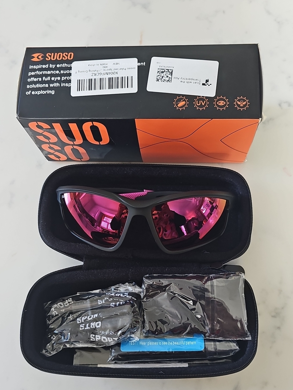 Sport Polarized Sunglasses with Pink Lenses